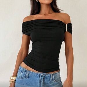 Elegant Black Off-Shoulder Top
